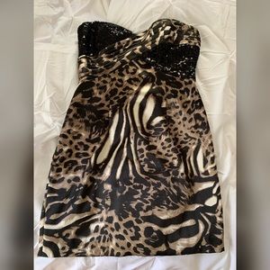 Arden B Leopard Sequin Dress Small
